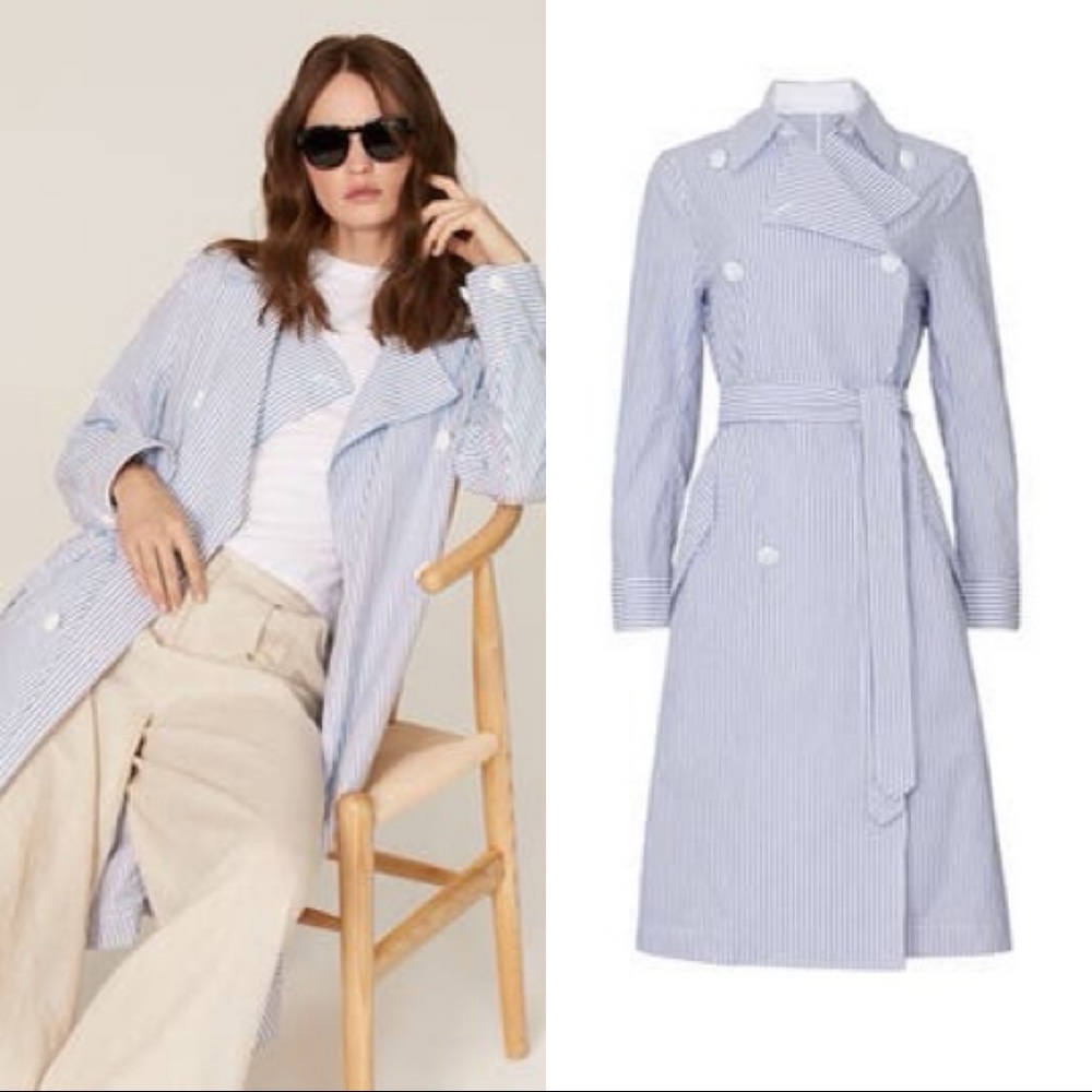 Rag & Bone Adriene Striped Trench Coat